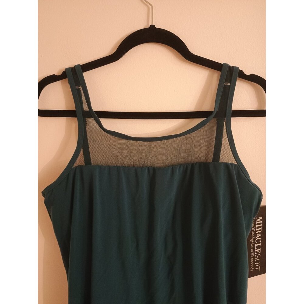 Miraclesuit Tankini Swim Top Underwired Nova Green Mirage Size US 14 NWT - Picture 2 of 4